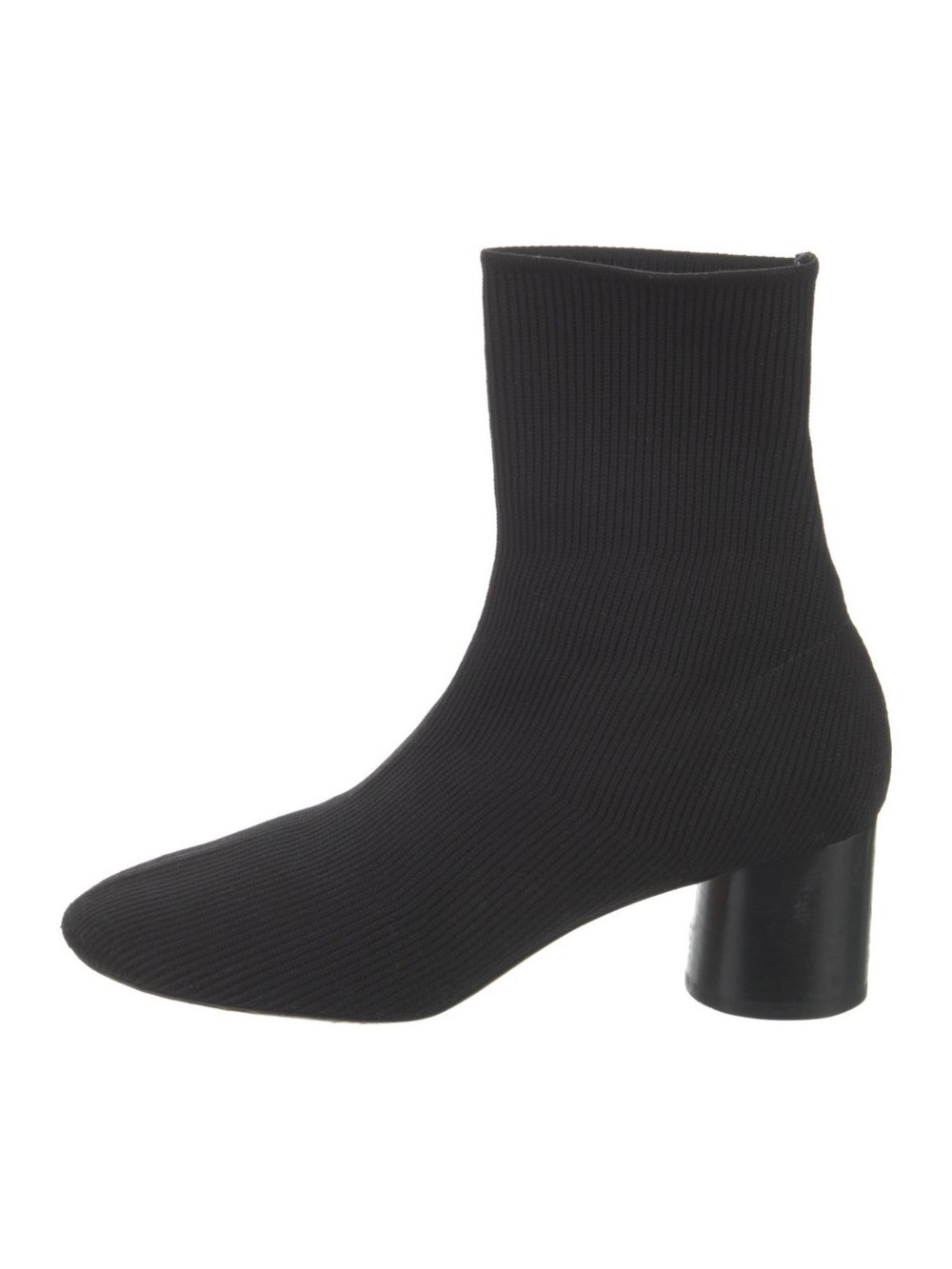 Vince black sock knit booties block heel 8